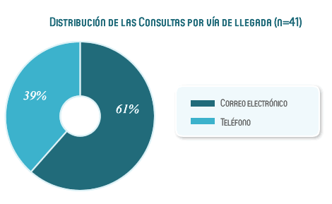 Distribuci&oacute;n de las Consultas por v&iacute;a de llegada